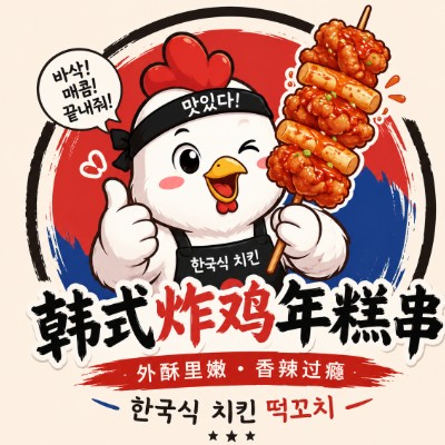 韩式炸鸡年糕串CrispyChicken Ricecake skewers