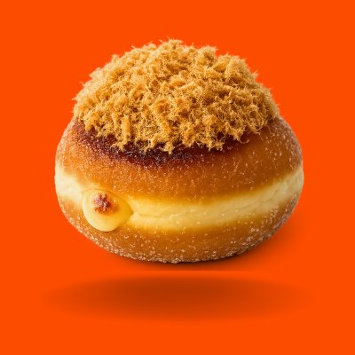 Chicken Floss Creme Brulee Donut