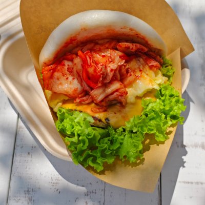 Korean kimchi baoger