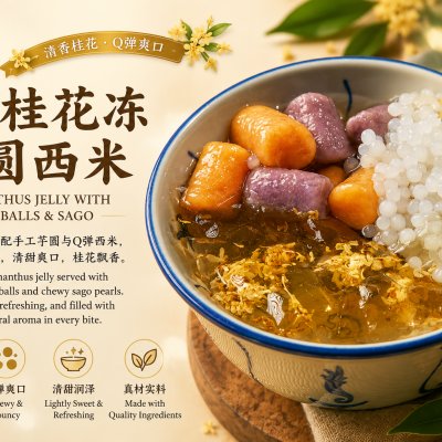 新品 桂花冻西米芋圆 Osmanthus Jelly Taroball sago