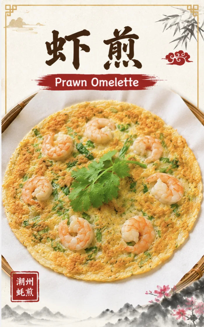虾煎 Prawn Omelette