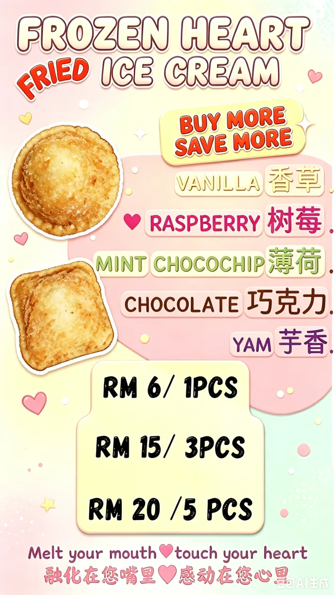 Frozen heart ice cream 炸雪糕