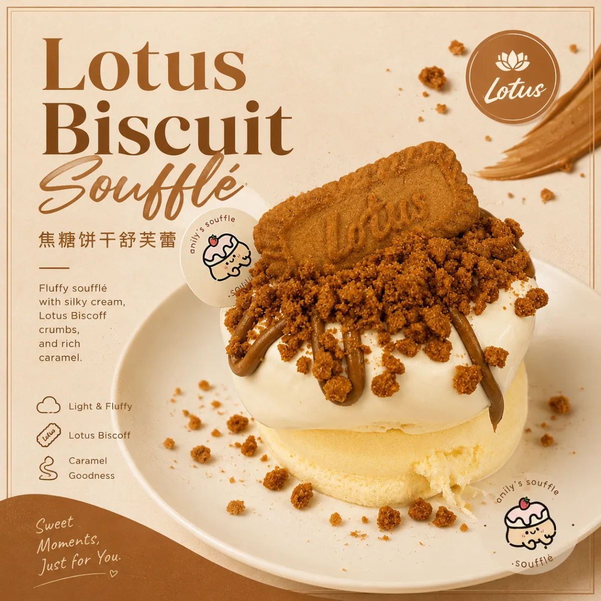 Lotus Biscuit Soufflé