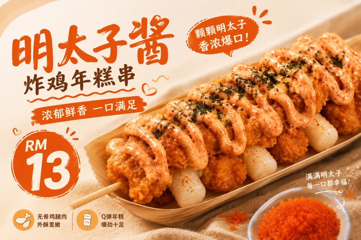 明太子酱炸鸡年糕