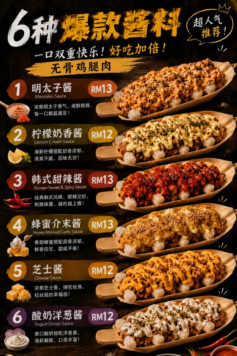 无骨鸡肉炸鸡年糕串