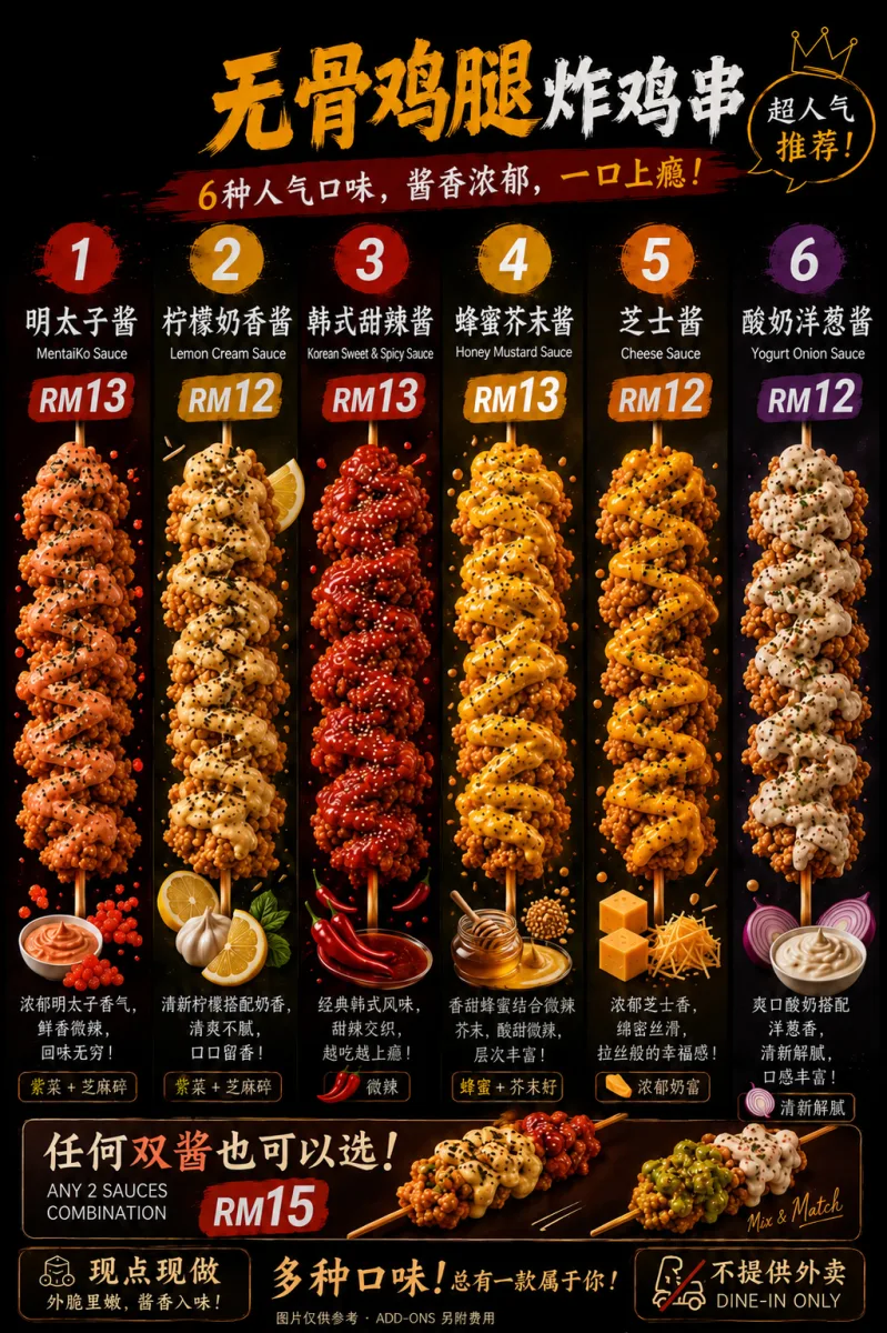 无骨鸡肉炸鸡年串